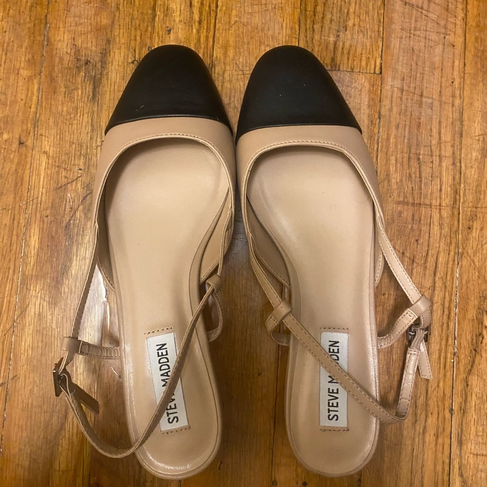 Steven madden Belinda tan leather slingbacks